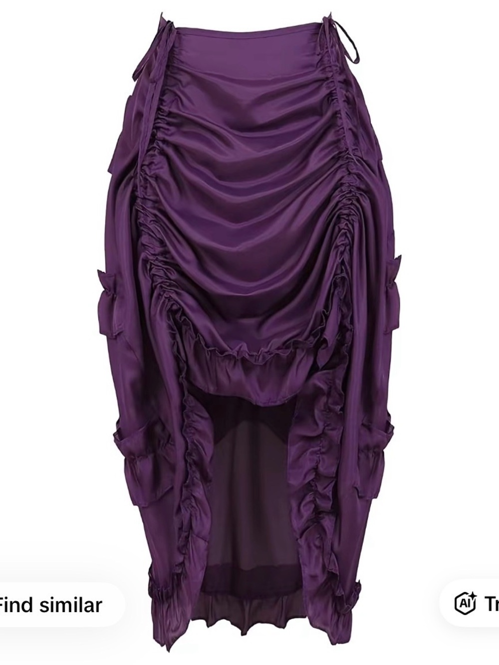 Ruched High-Low Purple Skirt